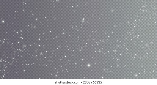 Bokeh light lights effect background. White png dust light. Christmas background of shining dust Christmas glowing light bokeh confetti and spark overlay texture for your design.