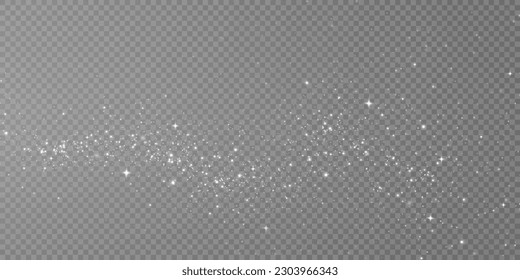 Bokeh light lights effect background. White png dust light. Christmas background of shining dust Christmas glowing light bokeh confetti and spark overlay texture for your design.