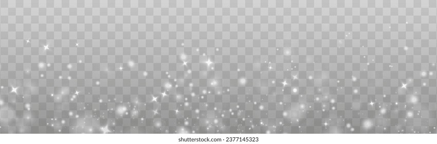 Fondo del efecto de las luces de bokeh. Luz de polvo blanca png. Fondo navideño de polvo brillante Navidad brillo de luz cosecha de confeti y chispa textura superpuesta para tu diseño.	