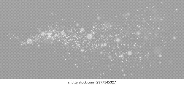 Bokeh light lights effect background. White png dust light. Christmas background of shining dust Christmas glowing light bokeh confetti and spark overlay texture for your design.	