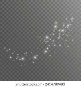 Bokeh-Lichter wirken auf dem Hintergrund. Weißes png Staublicht. Weihnachtshintergrund glänzender Staub Weihnachten leuchtend Bokeh-Konfetti und Funke Overlay Textur für Ihr Design.