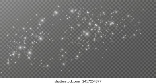 Bokeh light lights effect background. White png dust light. Christmas background of shining dust Christmas glowing light bokeh confetti and spark overlay texture for your design.