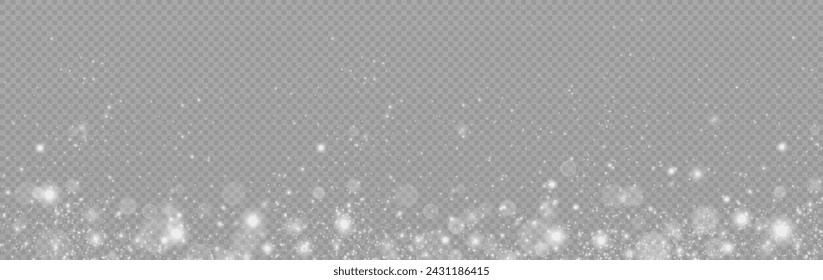 Bokeh light lights effect background. White png dust light. Christmas background of shining dust Christmas glowing light bokeh confetti and spark overlay texture for your design.	
