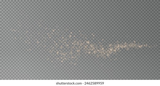 Bokeh light lights effect background. Gold dust PNG. Christmas background of shining dust Christmas glowing bokeh confetti and spark overlay texture for your design.	
