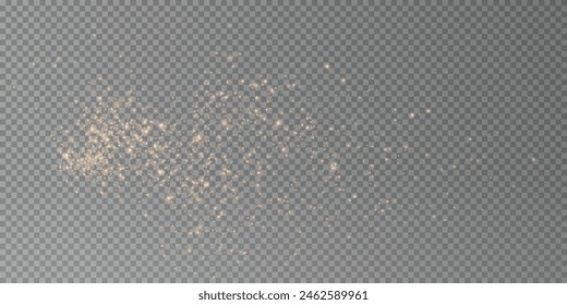 Bokeh light lights effect background. Gold dust PNG. Christmas background of shining dust Christmas glowing bokeh confetti and spark overlay texture for your design.	
