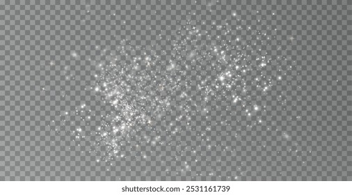 Bokeh light lights effect background. White png dust light. Christmas background of shining dust Christmas glowing light bokeh confetti and spark overlay texture for your design.	
