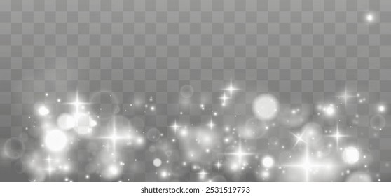 Fundo de efeito de luzes Bokeh luz. Luz branca do pó de png. Fundo de Natal de pó brilhante Natal luz brilhante bokeh confete e faísca de textura de sobreposição para o seu design.	
