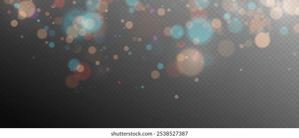 Fondo de efecto de luces bokeh. Luz de polvo Bokeh png. Polvo de polvo de Festiva para tarjetas, invitaciones, Anuncios y anuncios. Navidades Bokeh Lights.