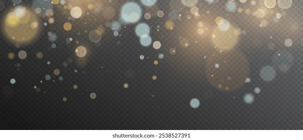 Fondo de efecto de luces bokeh. Luz de polvo Bokeh png. Polvo de polvo de Festiva para tarjetas, invitaciones, Anuncios y anuncios. Navidades Bokeh Lights.