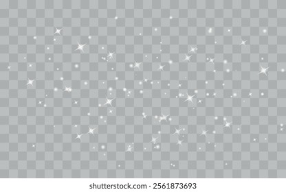 Bokeh light lights effect background. White png dust light. Christmas background of shining dust Christmas glowing light bokeh confetti and spark overlay texture for your de.Vector illustration EPS10