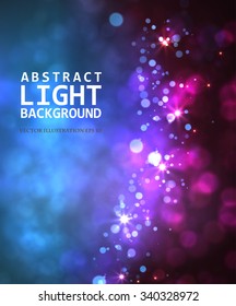 Bokeh light in night vintage background, vector