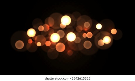 Bokeh lights. Abstract background. Bright effect of glowing lights. Vector illustration.