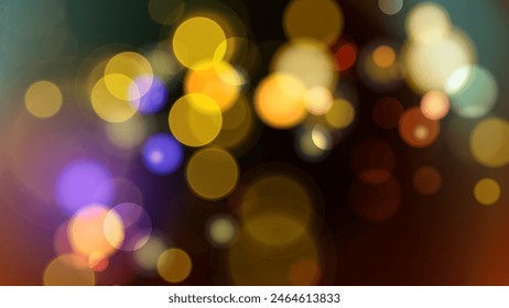 Luces Bokeh. Abstractas fondo borroso. Efecto de luz borrosa vibrante. Plantilla gráfica para Anuncios e invitaciones de celebración. Ilustración vectorial.