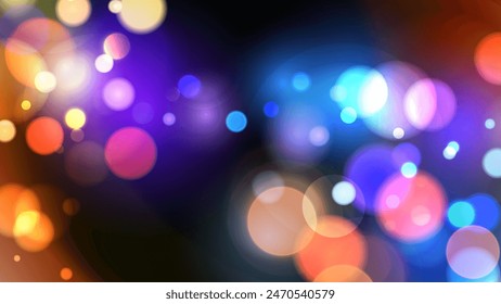 Bokeh lights. Abstract blurred background. Vibrant blur light effect. Vector illustration.