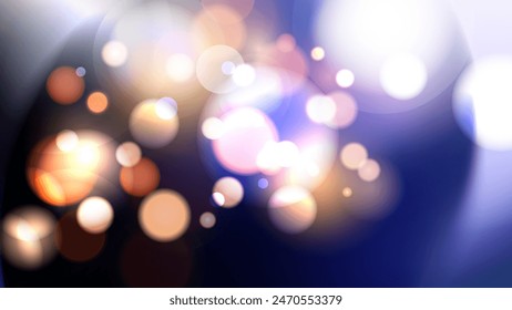 Bokeh lights. Abstract blurred background. Vibrant blur light effect. Vector illustration.