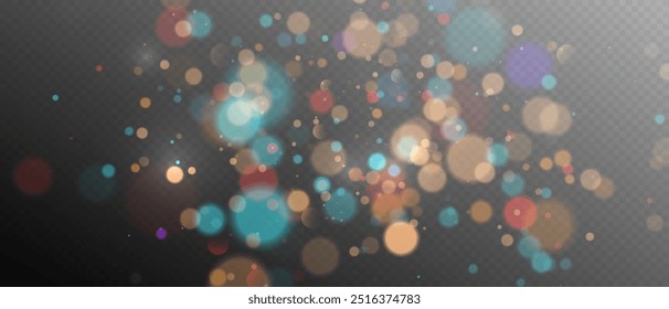 Bokeh lights. Abstract blurred background. Bright defocused glowing lights effect. Vector illustration.