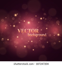 Bokeh lights. Abstract dark vector background for your design