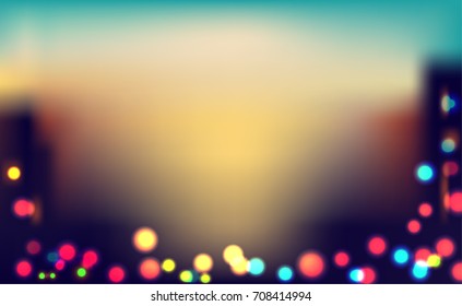 Bokeh lights background, Abstract blurred background- Illustration