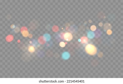 Bokeh lights background. Blurred circle shapes. Vector illustration