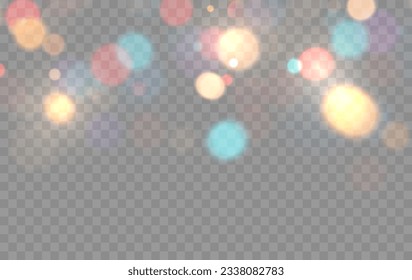 Bokeh lights background. Blurred circle shapes. Vector illustration