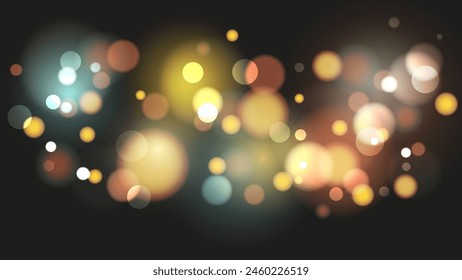 Bokeh lights. Blurred circle shapes. Abstract light effect. Vector illustration.	