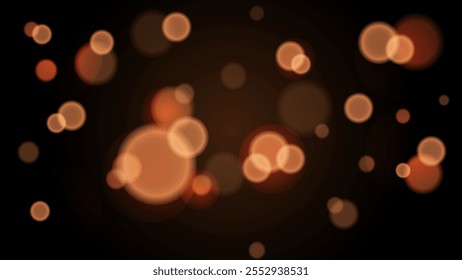 Luces bokeh. Formas circulares borrosas. Abstractas efecto de luz de fondo. Fondo de bokeh de luz de la ciudad. Ilustración vectorial.