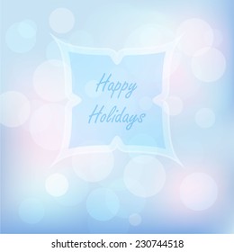 Bokeh lights Christmas background. Defocused holiday design.  Abstract vector.