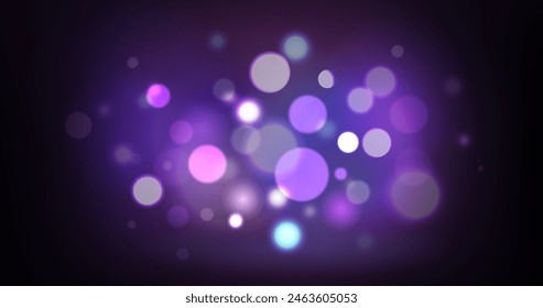 Bokeh lights effect dark background vector design in eps 10