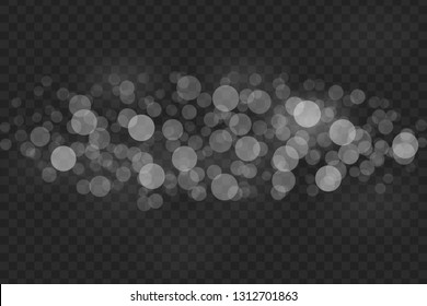 Bokeh lights effect isolated on transparent background
