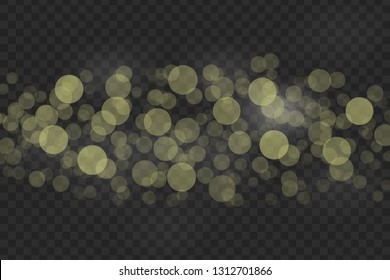 Bokeh lights effect isolated on transparent background