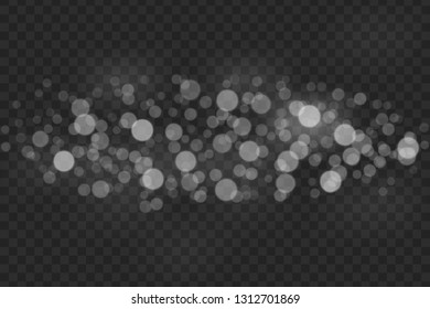 Bokeh lights effect isolated on transparent background