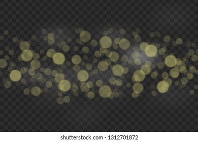 Bokeh lights effect isolated on transparent background