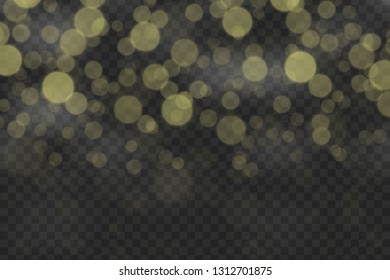 Bokeh lights effect isolated on transparent background