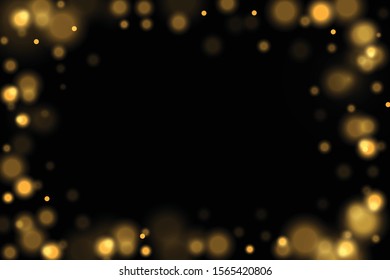 Bokeh lights effect isolated on transparent background. Christmas concept. Light abstract glowing bokeh lights. Festive purple and golden luminous background.