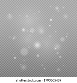 Bokeh-Lichteffekt einzeln auf transparentem Hintergrund. Helle abstrakte, leuchtende Bokeh-Lichter. Festlicher violetter und goldener heller Hintergrund. Weihnachtskonzept.