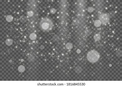 Las luces de bokeh tienen efecto aislado sobre un fondo transparente. Luces de bokeh abstractas y luminosas. Fondo luminoso morado festivo y dorado. concepto de Navidad