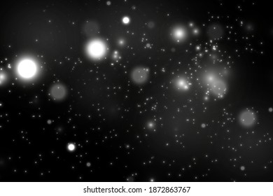 Bokeh lights effect isolated on transparent background. Light abstract glowing bokeh lights. Festive purple and golden luminous background. Christmas concept