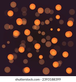 Bokeh lights effect isolated on png background. Soft blured bokeh and lights. Festive golden luminous background. Vector Christmas concept isolated on transparent background