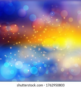 Bokeh-Lichter wirken auf buntem Farbverlauf-Hintergrund. Vektorformat