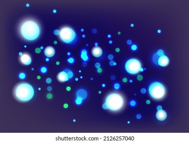 Bokeh lights effect on dark background vector.