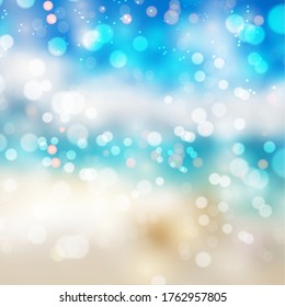 Efecto de las luces de bokeh en el fondo del degradado de verano. Formato de vector