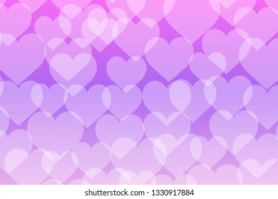 Bokeh lights with hearts gradient background template
