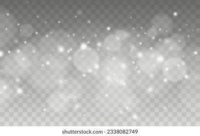 Bokeh lights isolated. Vector background with gold sparkles