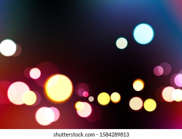Bokeh lights at night time. Vector Eps10
