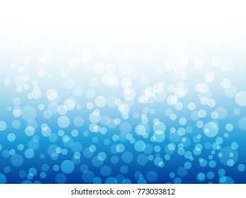 Bokeh lights on blue background. Winter design. Blue abstract christmas background. Vector illustration.