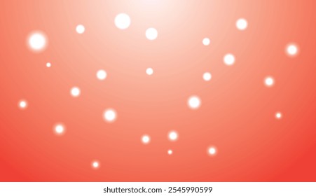 Luces Bokeh sobre fondo degradado rojo con un brillo suave y brillante, Ilustración vectorial.