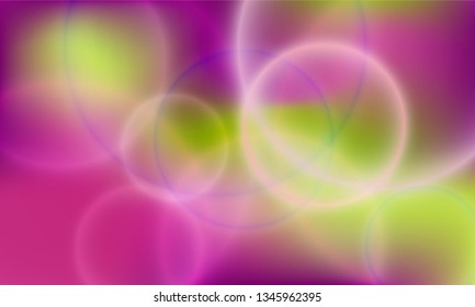 Bokeh lights poster vector background. Banner backdrop in green magenta. Cool party poster wallpaper template. Trendy bokeh lights stylish colorful blurred background.