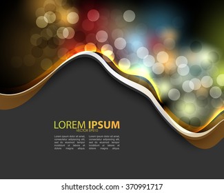 bokeh night lights promotional materials elements background design eps10 vector