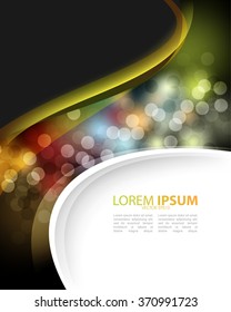 bokeh night lights promotional materials elements background design eps10 vector