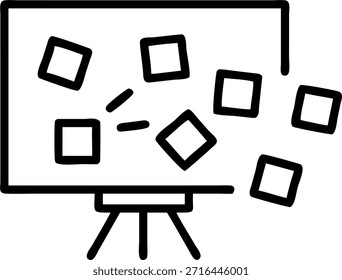 Bokeh Office Whiteboard Covered in Creative Ideas Konzept als ein weiches Bokeh Nahaufnahme eines Whiteboards in bunten klebrigen Noten und Markierungen, die aktive Brainstorming. Der unscharfe Hintergrund betont den gemeinschaftlichen Prozess mit Raum für Text über Teamarbeit und Innovation. in Foto Stock Concept , Kopienraum für Werbung oder Banner mit Foto Realistic als hochwertiges Detail —ar 7:2